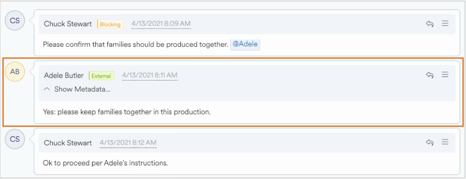 A conversation about keeping families together in a production context.